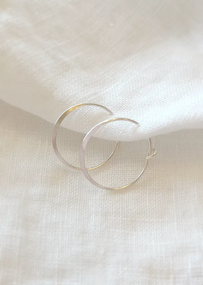 Shore Hoop Silver S Bella Wren Jewelry Earrings