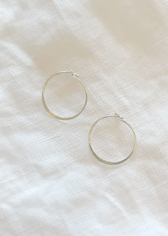 Shore Hoop Silver S Bella Wren Jewelry Earrings