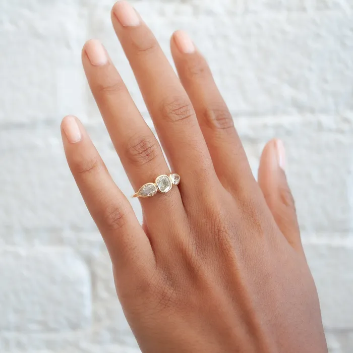 Sierra Three Diamond Ring Lauren Wolf Jewelry Rings