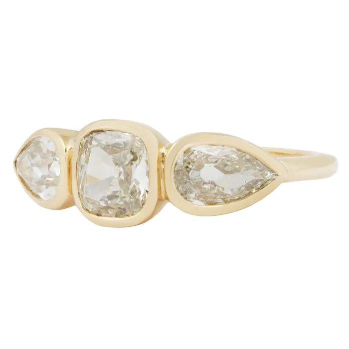 Sierra Three Diamond Ring Lauren Wolf Jewelry Rings
