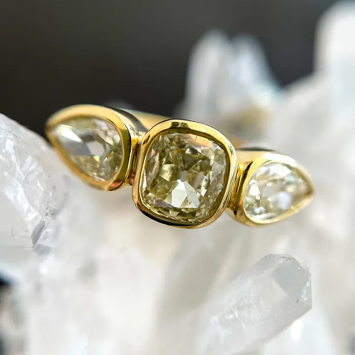 Sierra Three Diamond Ring Lauren Wolf Jewelry Rings