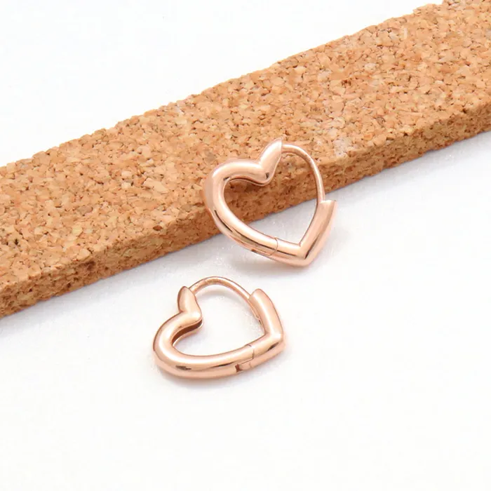 Small Heart Huggie Earrings from J Shop Earrings