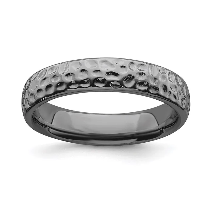 Stackable Expressions Rings Sterling Silver Stackable Expressions Blackplated Ring QSK289 Stackable Expressions Rings Sterling Silver Stackable Expressions Blackplated Ring QSK289