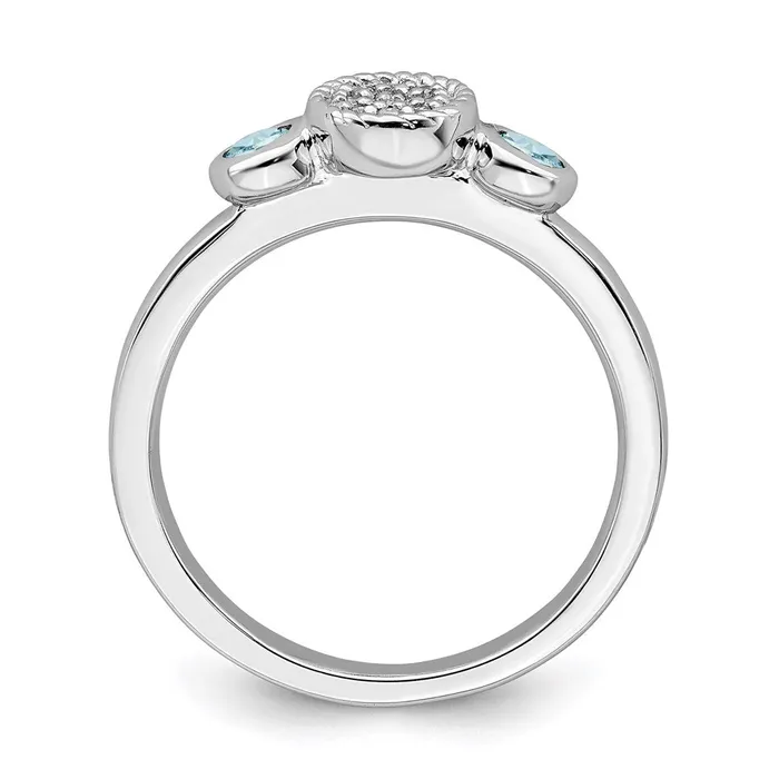 Stackable Expressions Rings Sterling Silver Stackable Expressions Dbl Round Aquamarine Dia Ring QSK522 Stackable Expressions Rings Sterling Silver Stackable Expressions Dbl Round Aquamarine Dia Ring QSK522