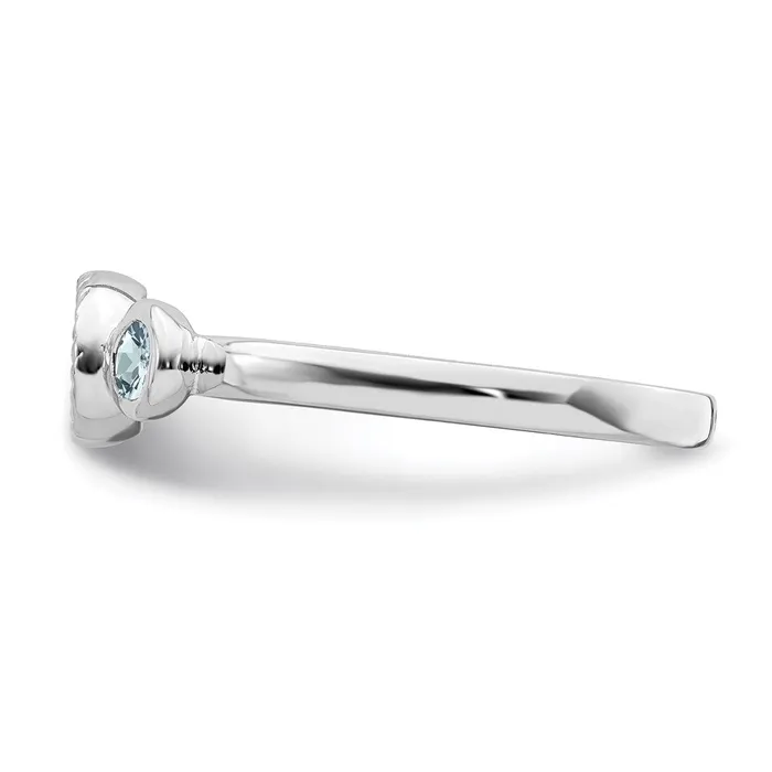 Stackable Expressions Rings Sterling Silver Stackable Expressions Dbl Round Aquamarine Dia Ring QSK522 Stackable Expressions Rings Sterling Silver Stackable Expressions Dbl Round Aquamarine Dia Ring QSK522
