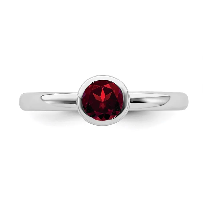 Stackable Expressions Rings Sterling Silver Stackable Expressions Low 5mm Round Garnet Ring QSK508 Stackable Expressions Rings Sterling Silver Stackable Expressions Low 5mm Round Garnet Ring QSK508