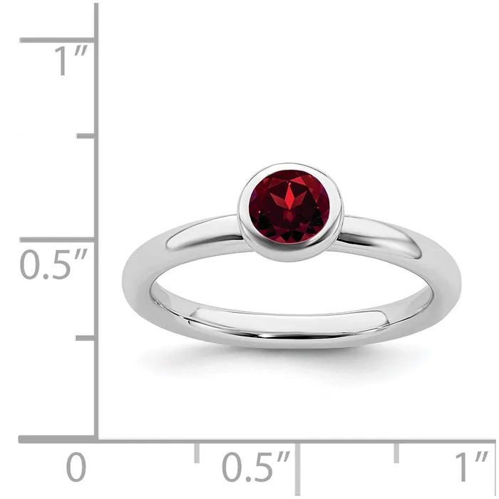 Stackable Expressions Rings Sterling Silver Stackable Expressions Low 5mm Round Garnet Ring QSK508 Stackable Expressions Rings Sterling Silver Stackable Expressions Low 5mm Round Garnet Ring QSK508