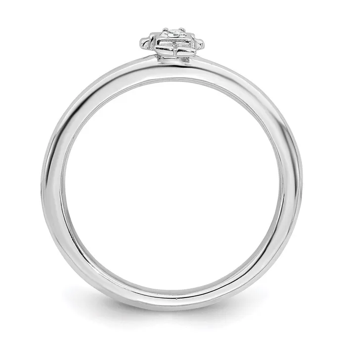 Stackable Expressions Sterling Silver Stackable Expressions Rhodium White Topaz Boy Ring QSK1914 Rings Stackable Expressions Sterling Silver Stackable Expressions Rhodium White Topaz Boy Ring QSK1914 Rings