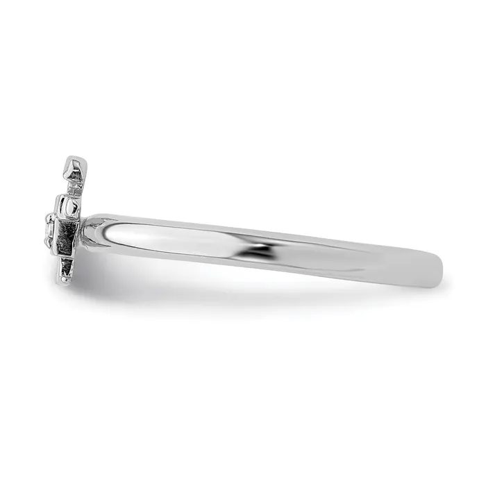 Stackable Expressions Sterling Silver Stackable Expressions Rhodium White Topaz Boy Ring QSK1914 Rings Stackable Expressions Sterling Silver Stackable Expressions Rhodium White Topaz Boy Ring QSK1914 Rings