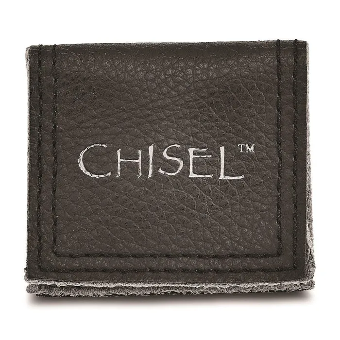 Stainless Steel Polished and Textured Black Ipplated Band Chisel Rings Stainless Steel Polished and Textured Black Ipplated Band Chisel Rings