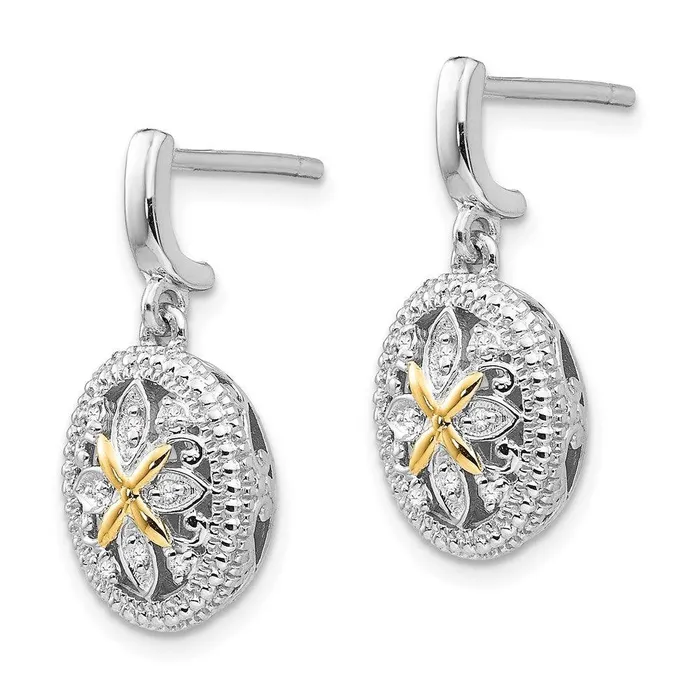 Sterling Silver w14k Diamond Earrings Jewelry Earrings Sterling Silver w14k Diamond Earrings Jewelry Earrings
