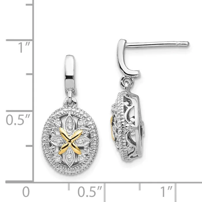 Sterling Silver w14k Diamond Earrings Jewelry Earrings Sterling Silver w14k Diamond Earrings Jewelry Earrings