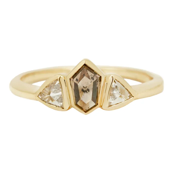 Sunlit Path Three Stone Ring Lauren Wolf Jewelry Rings