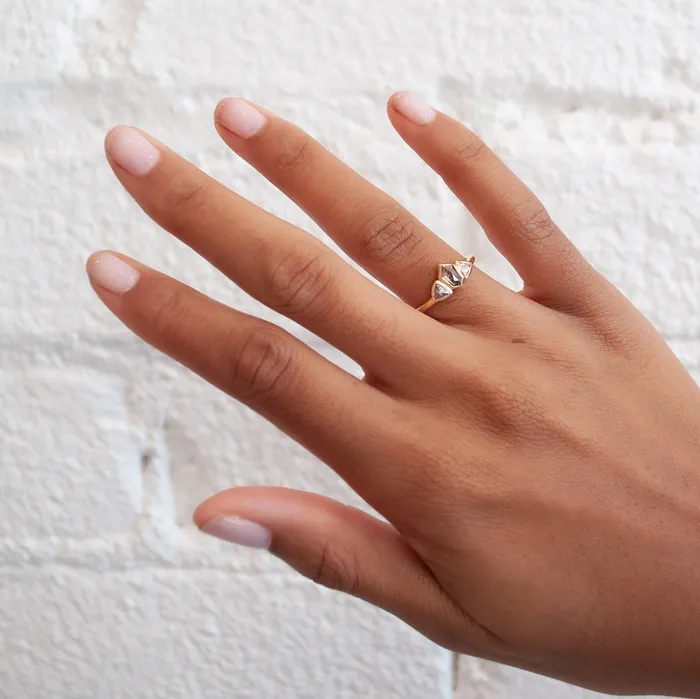 Sunlit Path Three Stone Ring Lauren Wolf Jewelry Rings