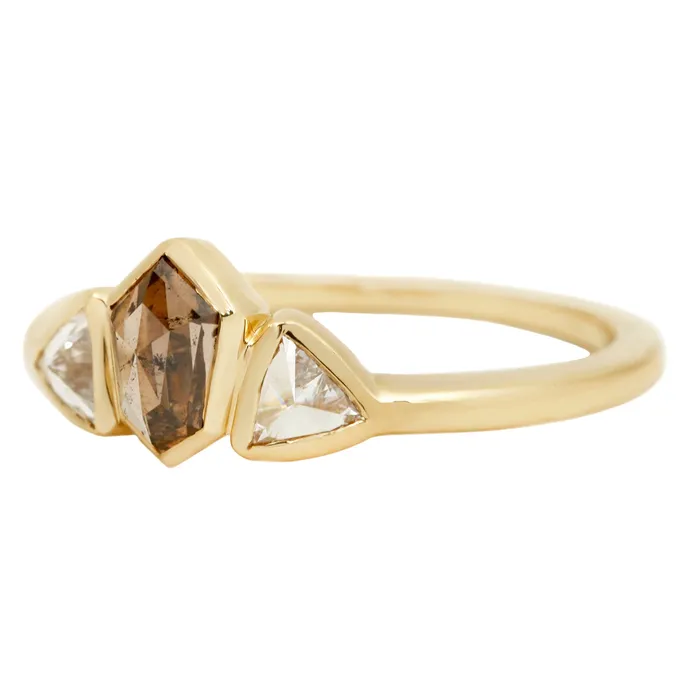 Sunlit Path Three Stone Ring Lauren Wolf Jewelry Rings