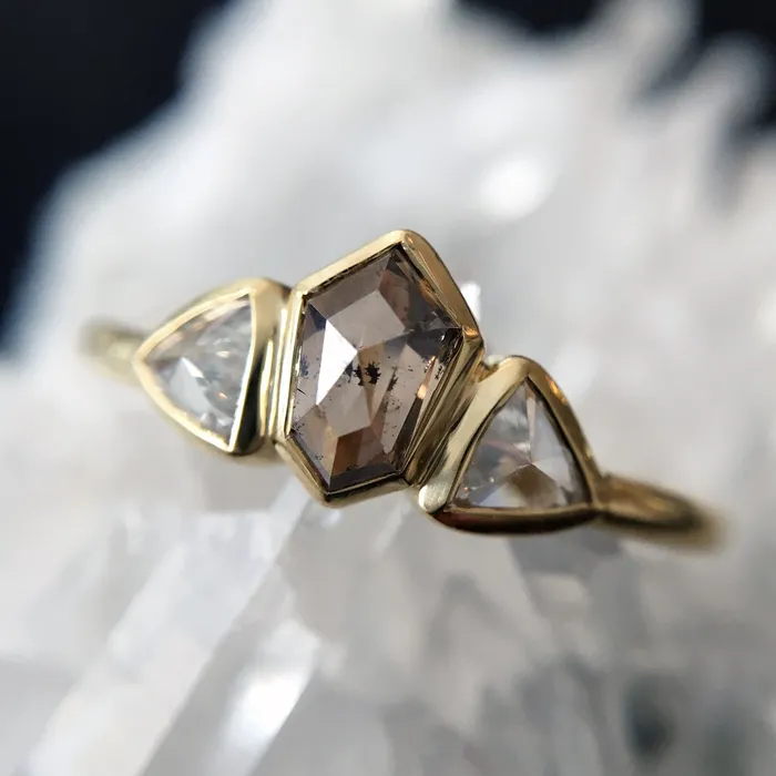 Sunlit Path Three Stone Ring Lauren Wolf Jewelry Rings