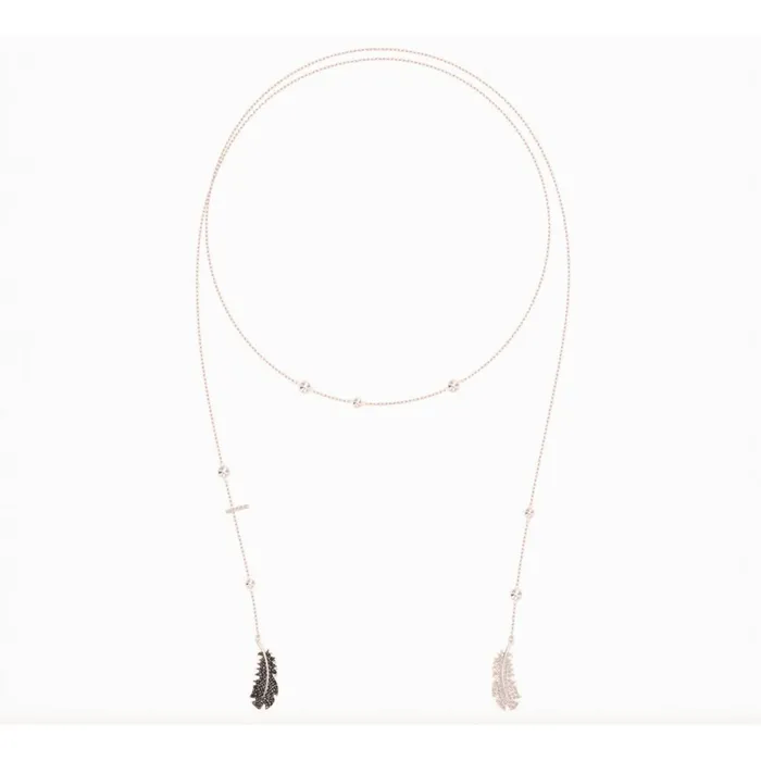 Swarovski Necklaces Swarovski Womens Necklace Naughty Double Wrap Feather Rose Gold Plated 5495290