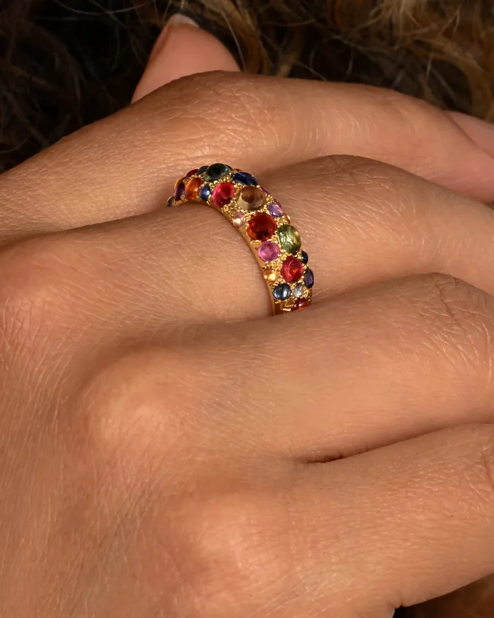 TAMSIN RASOR Rings Rainbow Sapphire Duomo Ring TAMSIN RASOR Rings Rainbow Sapphire Duomo Ring