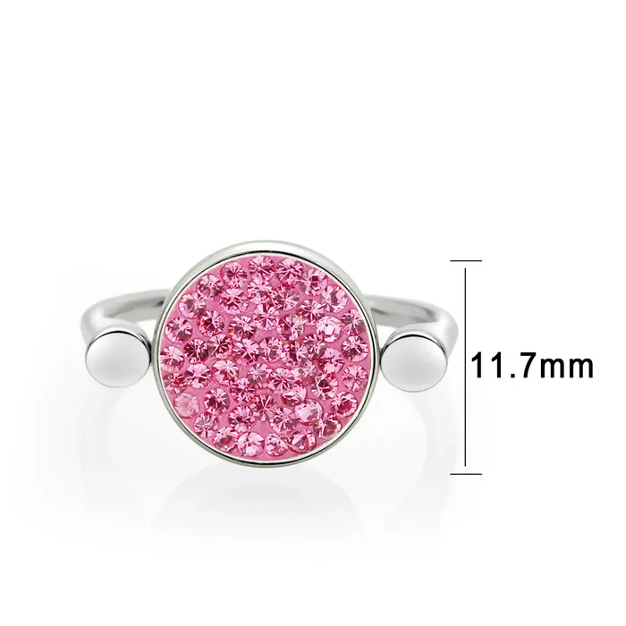 TK385410 High polished no plating Stainless Steel Ring with Top Grade Crystal in Rose Alamode Rings