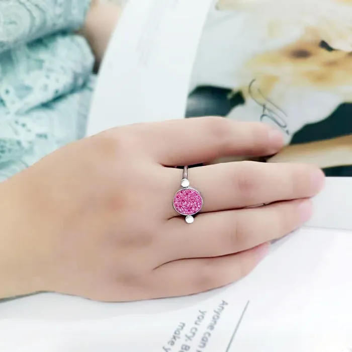 TK385410 High polished no plating Stainless Steel Ring with Top Grade Crystal in Rose Alamode Rings