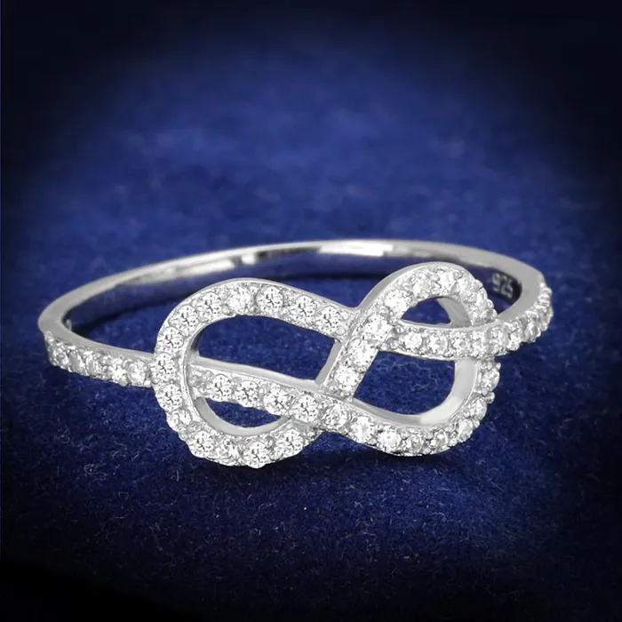 TS360 Rhodium 925 Sterling Silver Ring with AAA Grade CZ in Clear Alamode Rings TS360 Rhodium 925 Sterling Silver Ring with AAA Grade CZ in Clear Alamode Rings