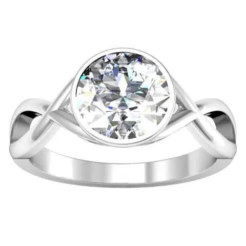 Twisted Bezel Set Solitaire Engagement Ring deBebians Rings