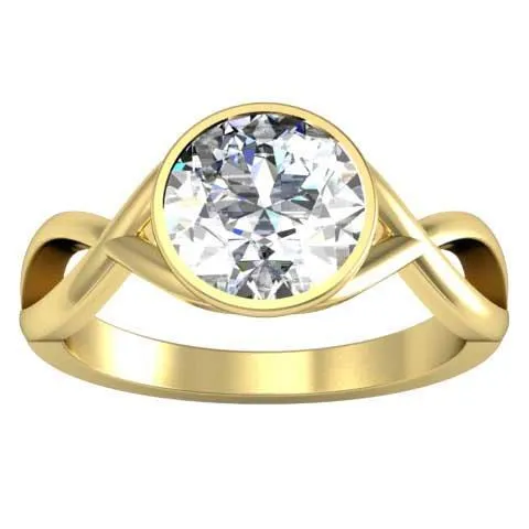 Twisted Bezel Set Solitaire Engagement Ring deBebians Rings
