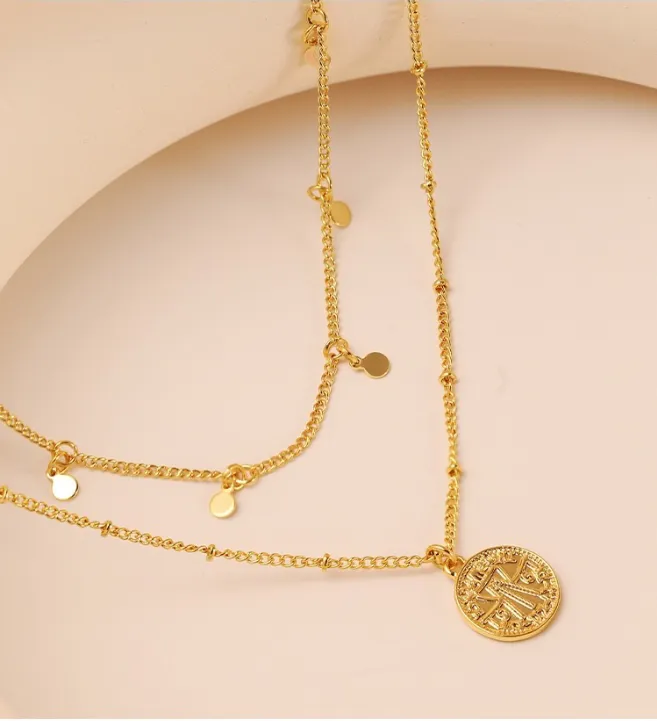 VVS Jewelry Necklaces Arabic Pendant Layered Bead Necklace