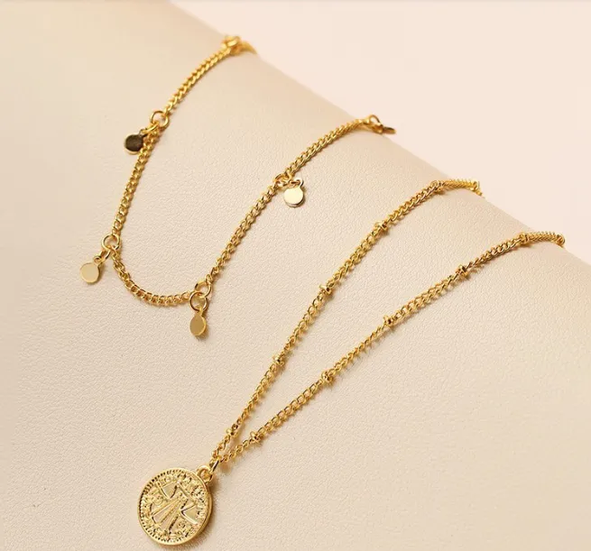 VVS Jewelry Necklaces Arabic Pendant Layered Bead Necklace