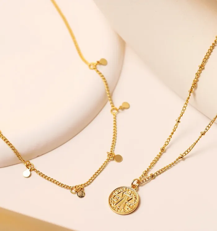 VVS Jewelry Necklaces Arabic Pendant Layered Bead Necklace