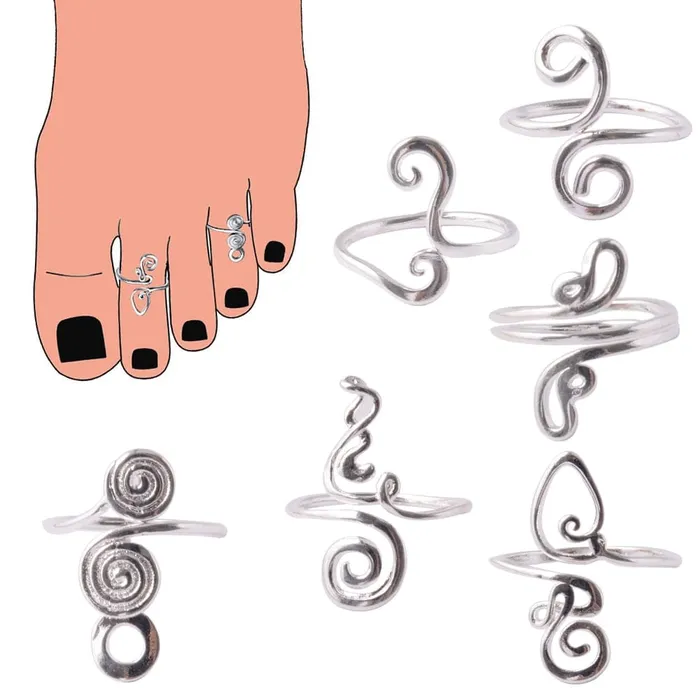 VVS Jewelry Rings 361L Stainless Steel Knuckle Adjustable Toe Ring
