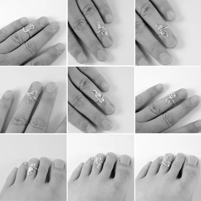 VVS Jewelry Rings 361L Stainless Steel Knuckle Adjustable Toe Ring