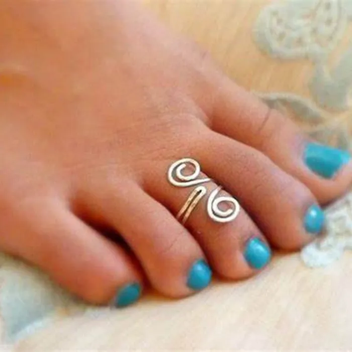 VVS Jewelry Rings 361L Stainless Steel Knuckle Adjustable Toe Ring