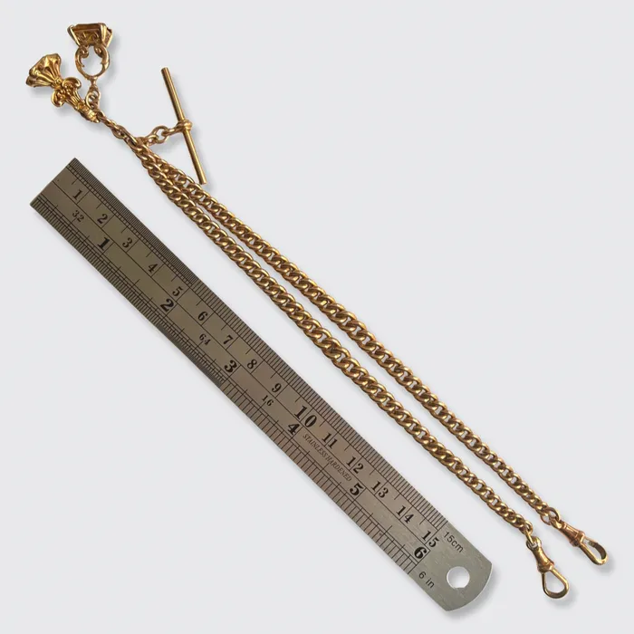 Watches 21stfinds Victorian Watch Chain with Topaz Amethyst Fobs