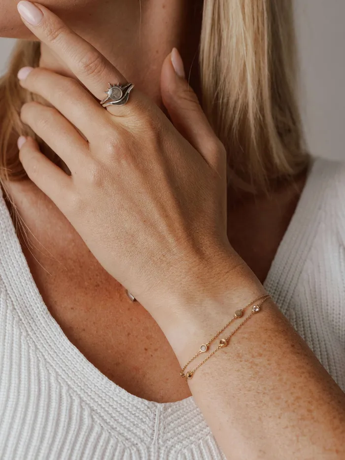Wave Cremation Ring in 14K White Gold closebymejewelry Rings