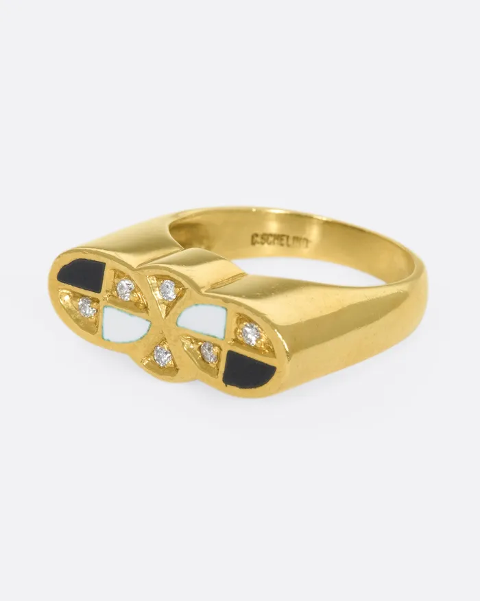 WEISZ Rings Enamel Diamond Infinity Ring