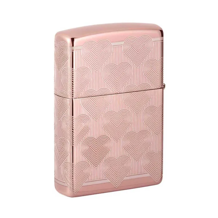 Zippo Necklaces Zippo Windproof Lighter Heart Design High Polish Rose Gold 49811