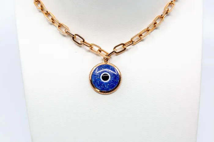 Armani Necklaces Armani Ladies Necklace Base Metal With Lapis Lazuli Pendant Rosegold Plated Armani Necklaces Armani Ladies Necklace Base Metal With Lapis Lazuli Pendant Rosegold Plated