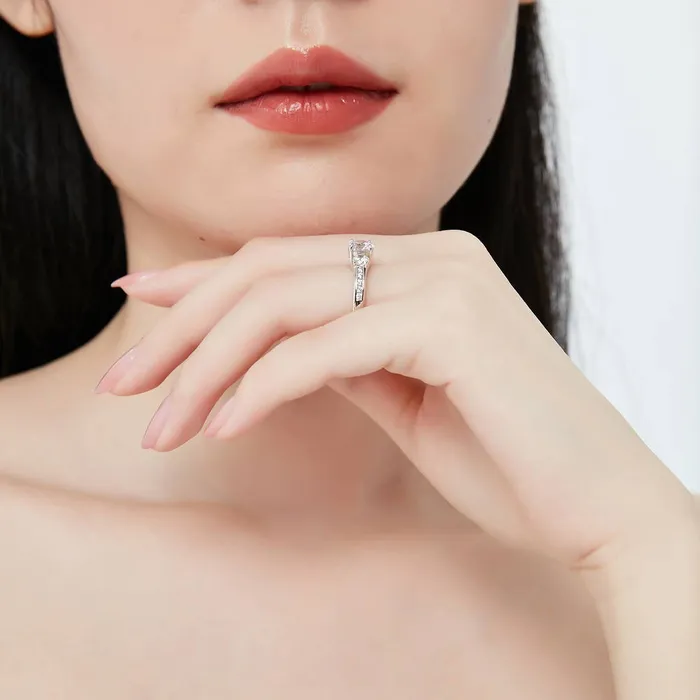BERRICLE 3Stone 1ct CZ Ring Set in Sterling Silver Rings