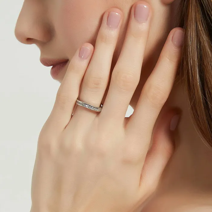 BERRICLE 3Stone 1ct CZ Ring Set in Sterling Silver Rings