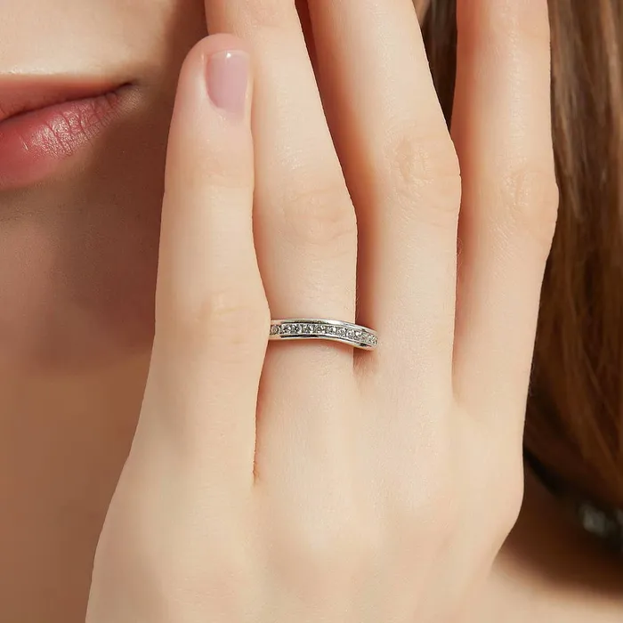 BERRICLE 3Stone 1ct CZ Ring Set in Sterling Silver Rings