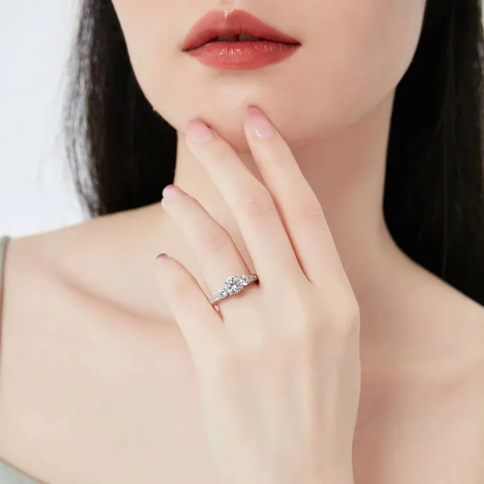 BERRICLE 3Stone 1ct CZ Ring Set in Sterling Silver Rings