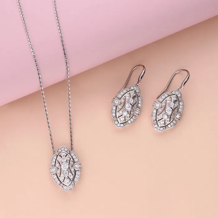 BERRICLE Earrings Art Deco Milgrain CZ Fish Hook Earrings in Sterling Silver