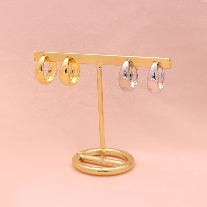 BERRICLE Earrings Dome Heart 2 Pairs Earrings Set in Sterling Silver