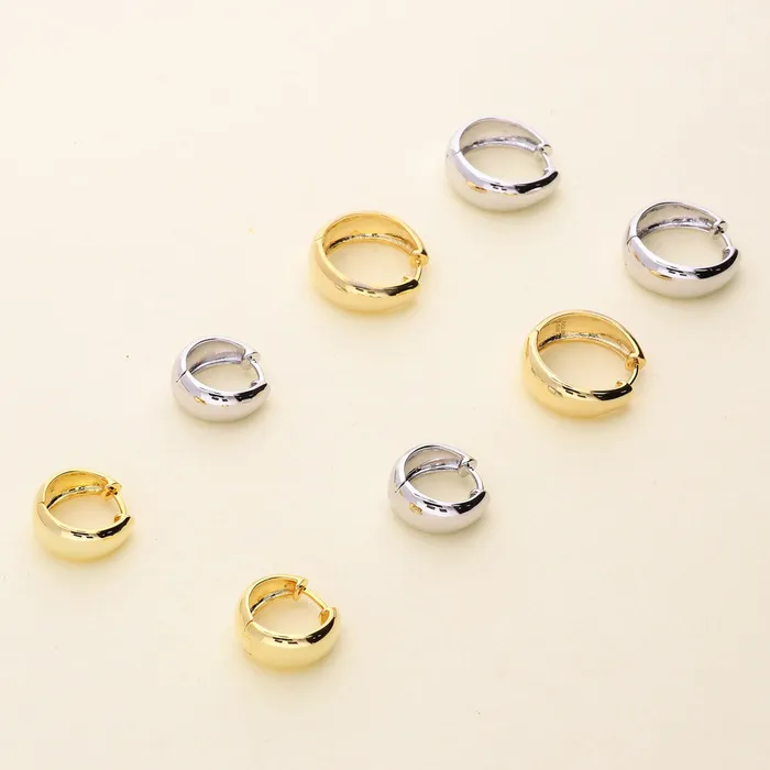 BERRICLE Earrings Dome Heart 2 Pairs Earrings Set in Sterling Silver