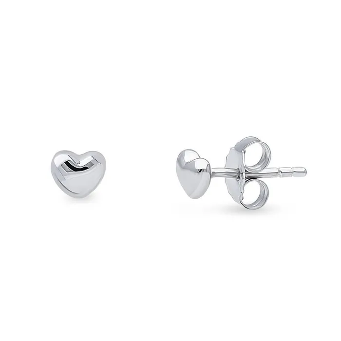 BERRICLE Earrings Dome Heart 2 Pairs Earrings Set in Sterling Silver