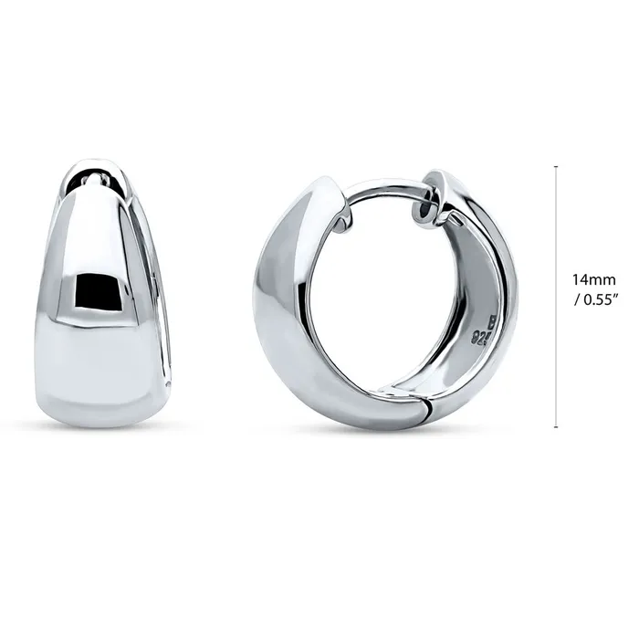 BERRICLE Earrings Dome Heart 2 Pairs Earrings Set in Sterling Silver