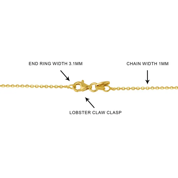 BERRICLE Necklaces Italian Rolo Chain Necklace in Gold Flashed Sterling Silver