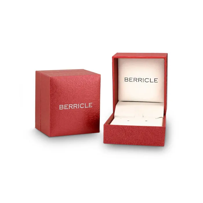 BERRICLE Necklaces Solitaire EastWest Emerald Cut CZ Necklace in Sterling Silver