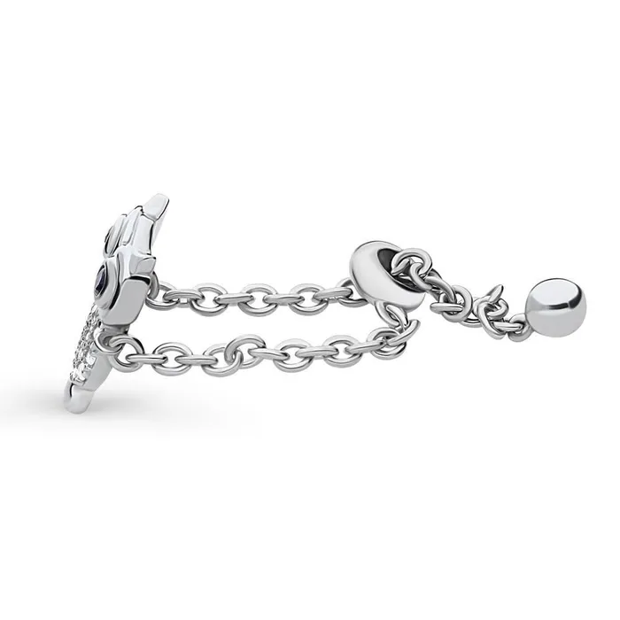 BERRICLE Owl CZ Chain Ring in Sterling Silver Rings